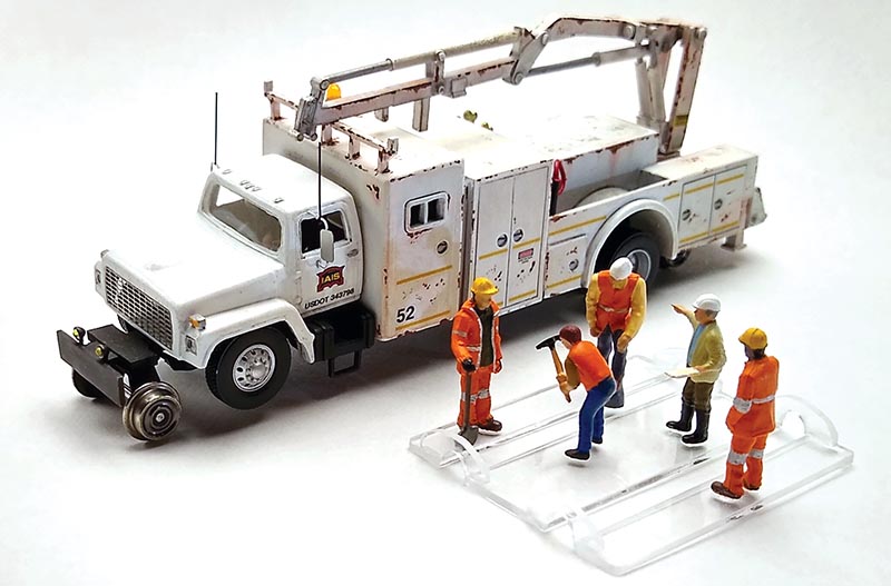 HO 1:87 Scale Maintenance of Way Utility Truck with Drill Scale Model Railroad 