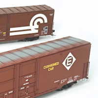 Tangent Scale Models  Greenville 6,000cf  60’ Double Plug Door Boxcars